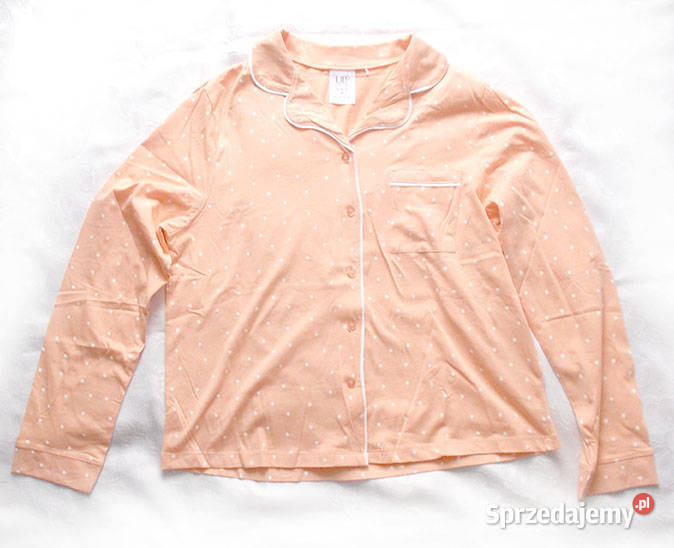 bawełniana bluzka długi rękaw bluzka w groszki biały Białystok