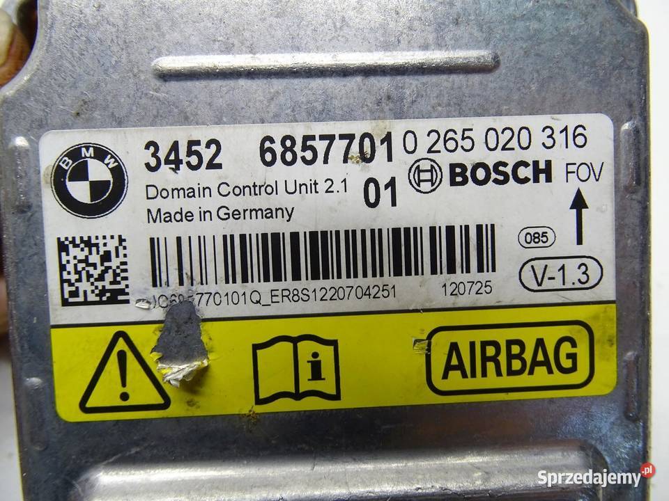 SENSOR MODUŁ PODUSZEK AIRBAG 6857701 BMW F20 F21 sprzedam