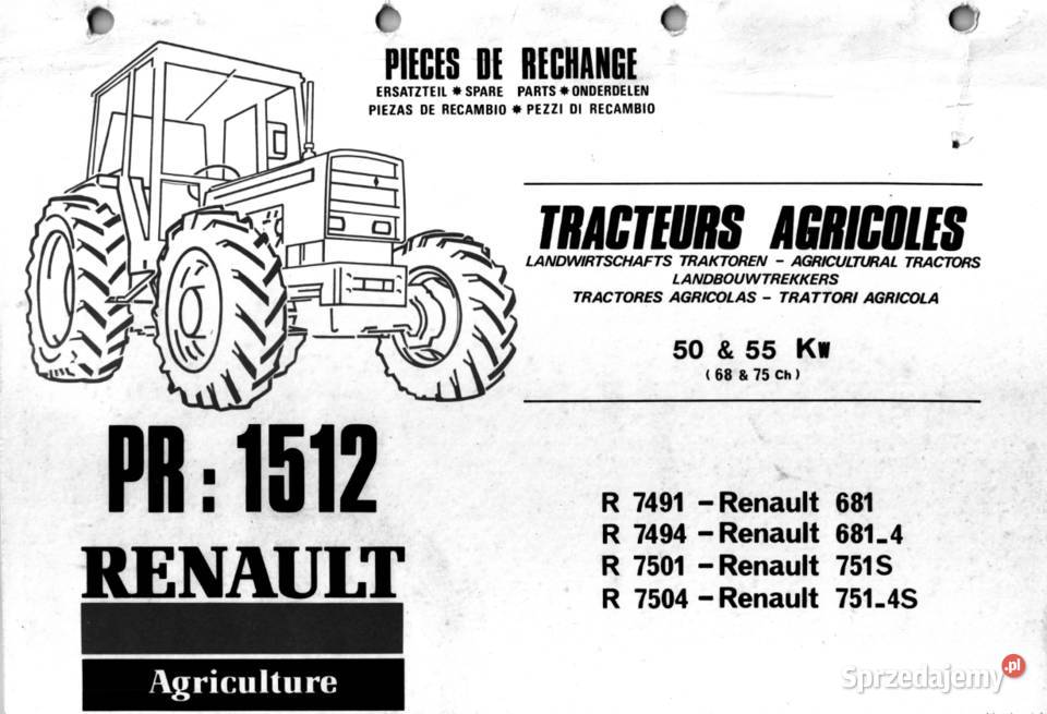 Katalog części Renault 681 6814 751s 7514s Konin