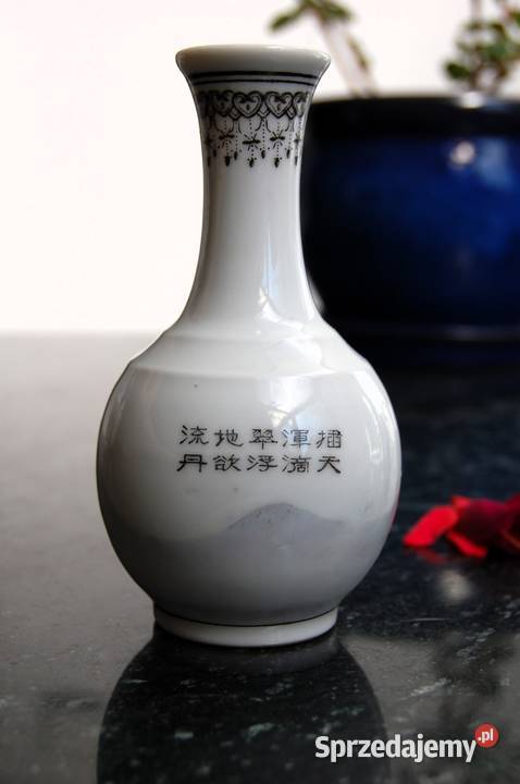 Chiński wazonik pejzaż pagoda porcelana chińska lubelskie Lublin