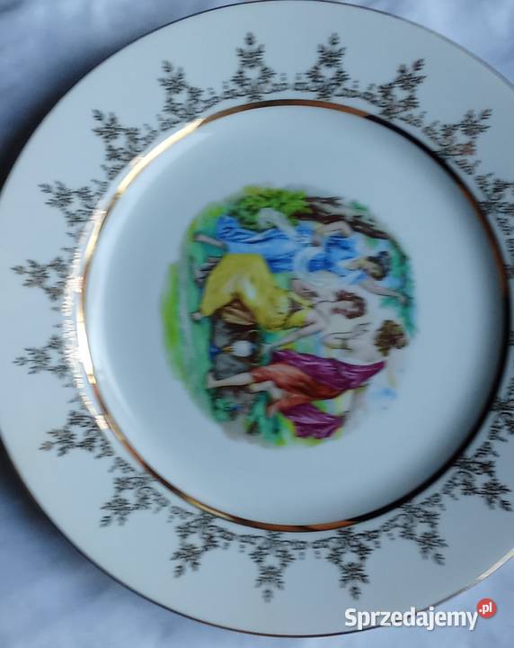Ozdobny talerz ze scenką Prusim