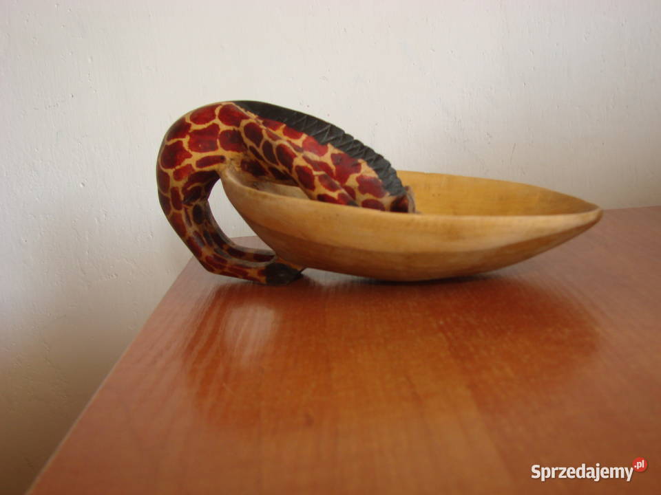 Żyrafa wodopoju drewniana miseczka Pruszcz Gdański