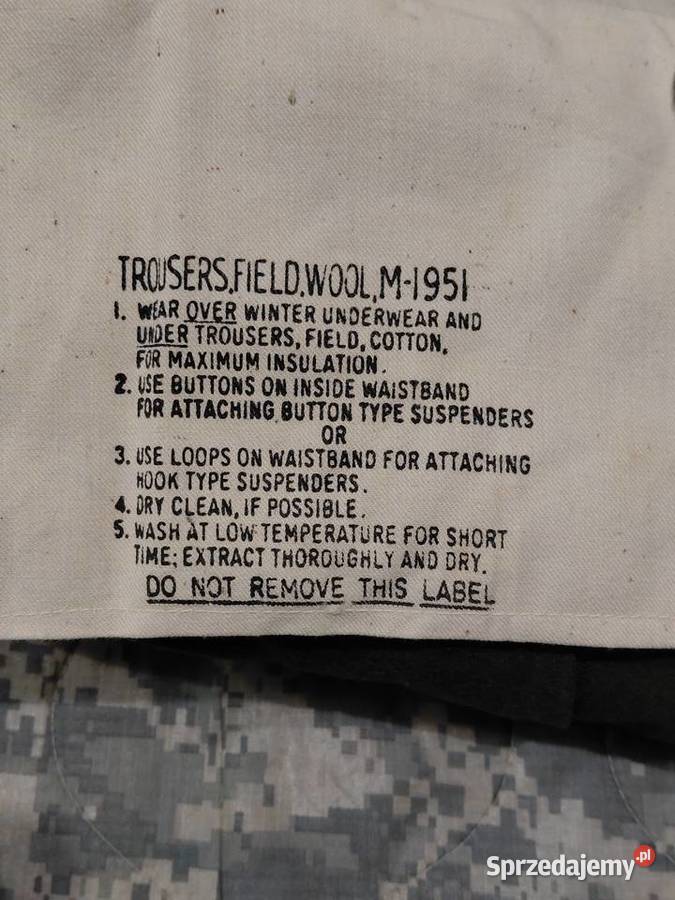 Spodnie wełniane Us Army M1951 Medium regular Wrocław sprzedam