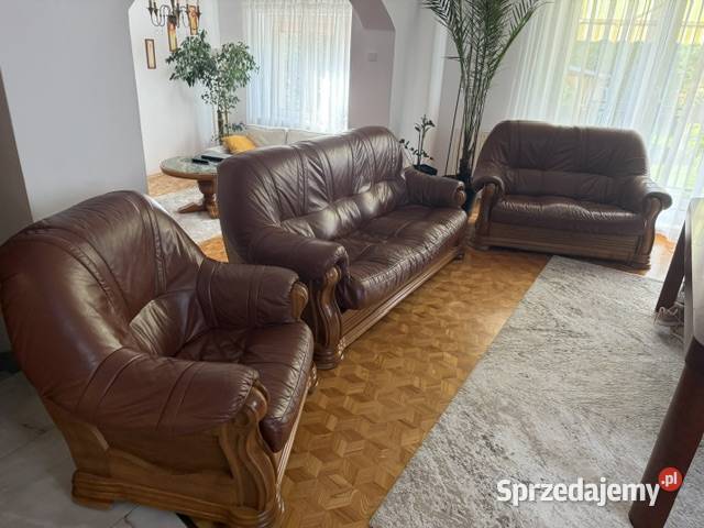 Sprzedam zestaw wypoczynkowy skórzany Ostrołęka