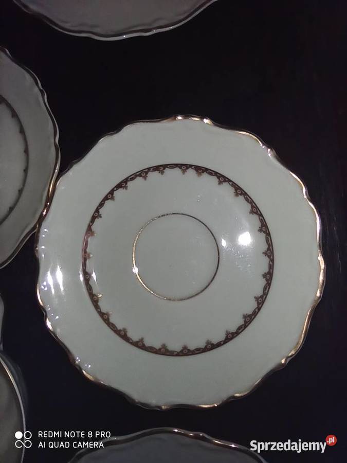Serwis do kawy ecru ze złotem Na 12 osób pomorskie Gdańsk
