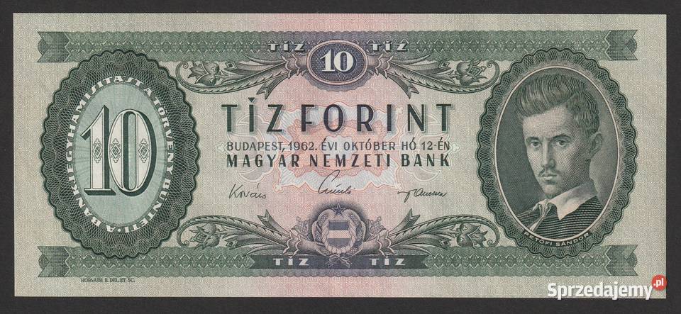 WĘGRY 10 FORINTÓW 1962 STAN BANKOWY UNC Łódź