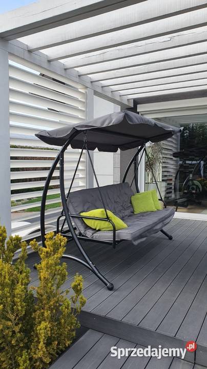 Duża huśtawka ogrodowa 3 osobowa z daszkiem Rzeszów