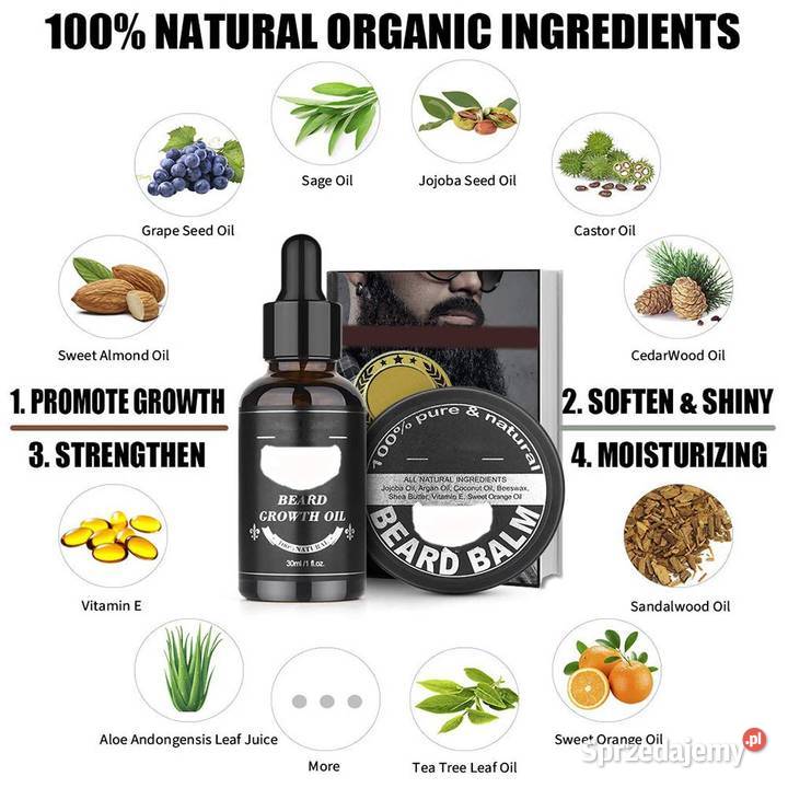 Zestaw na porost brody 5 sztuk Beard Care mazowieckie Płock