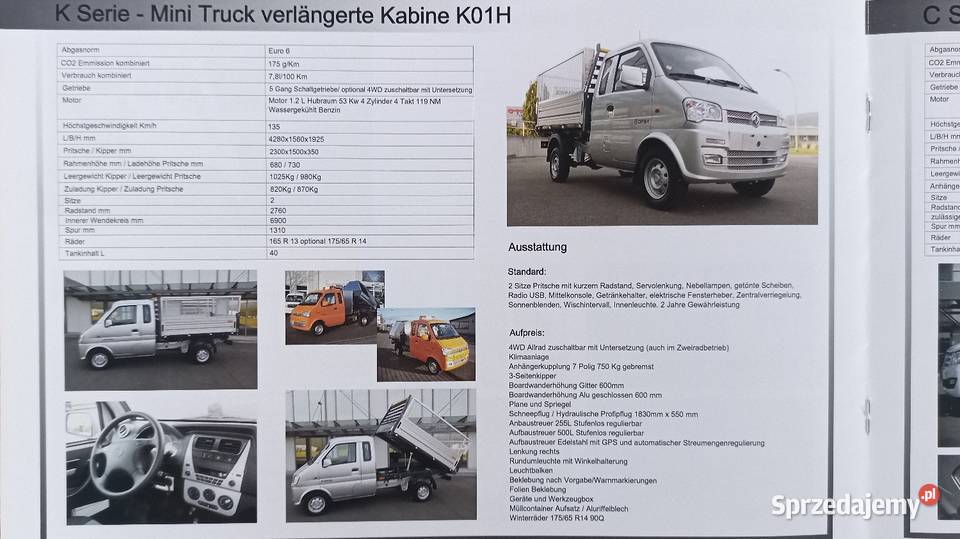 DFSK KSerie CSerie Mini Truck Prospekt Książki i Podręczniki Bytom sprzedam