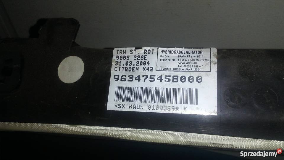 airbag kurtyna Citroen C 5 Kombi Piotrków Trybunalski