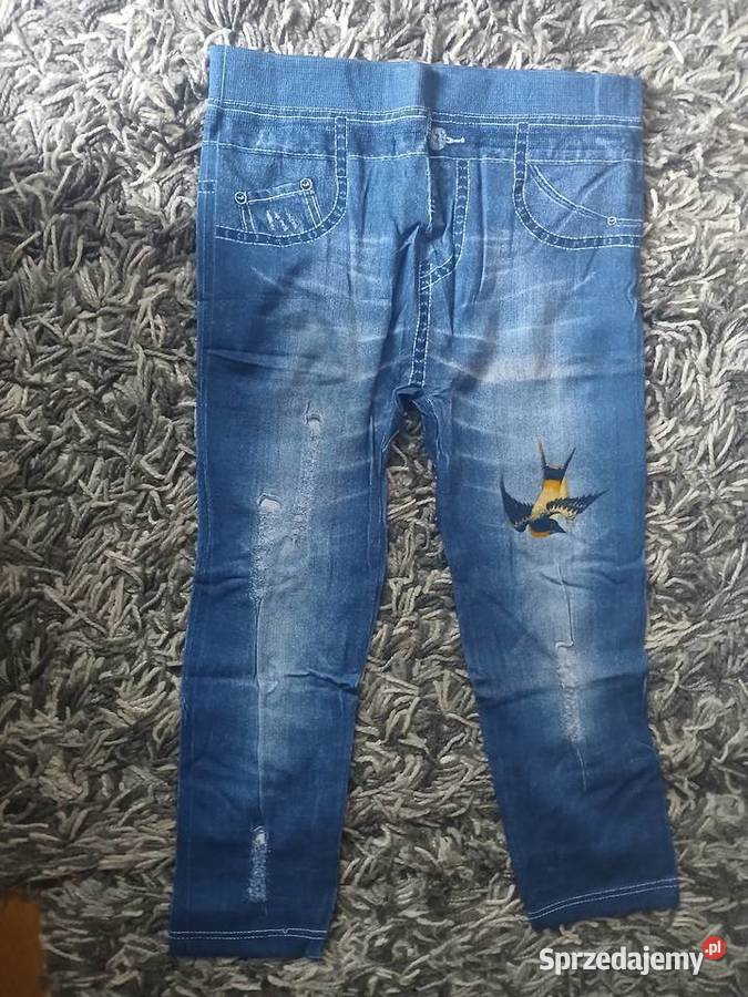 Legginsy 34 imitacja jeansu z dziurami Spodnie Chrzanów