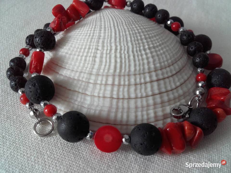 Naszyjnik koral lawa Warszawa sprzedam