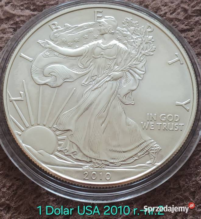 1 Dolar USA 2010 r OZ srebra trojańska 9999 Numizmatyka Konin