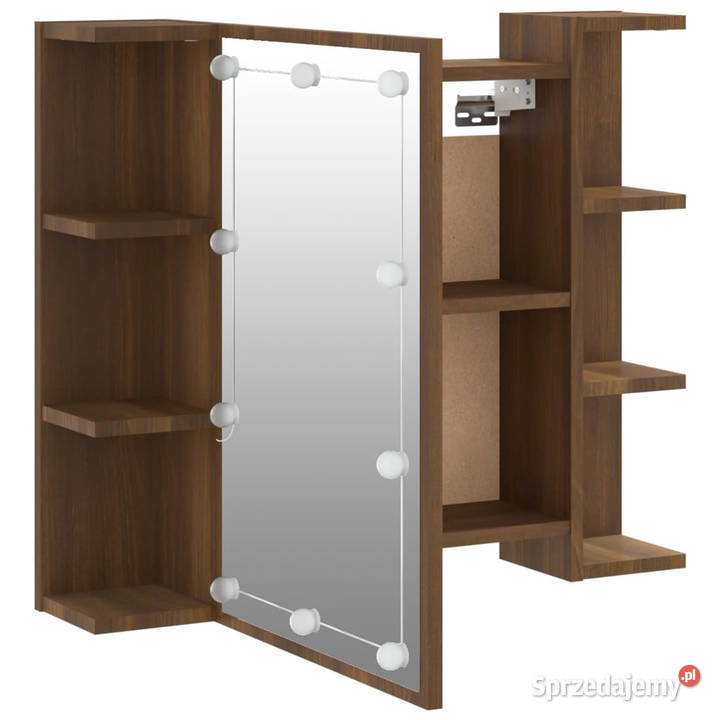 Szafka z lustrem i LED brązowy dąb 70x165x60 mazowieckie