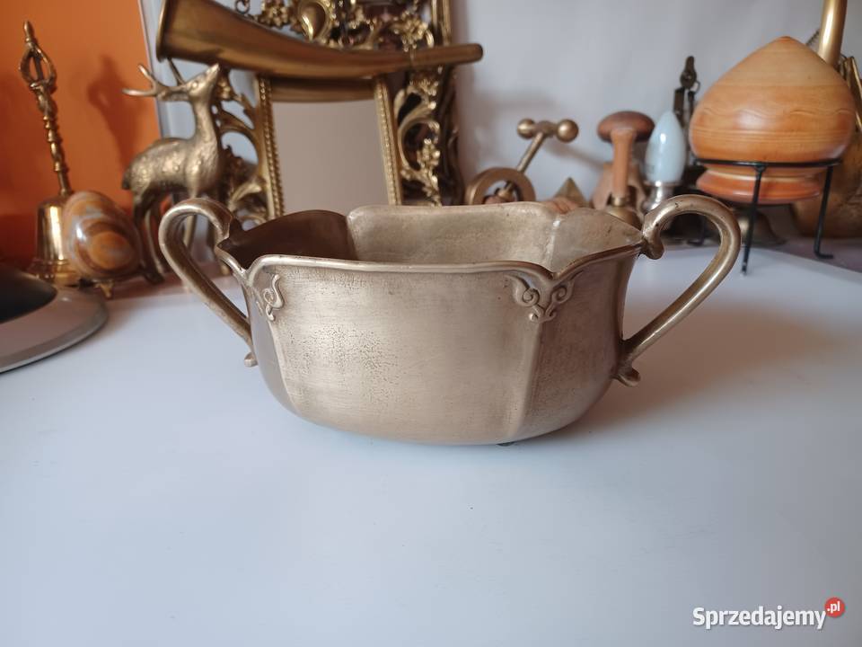 Piękna mosiężna żardiniera Gilde Poznań sprzedam