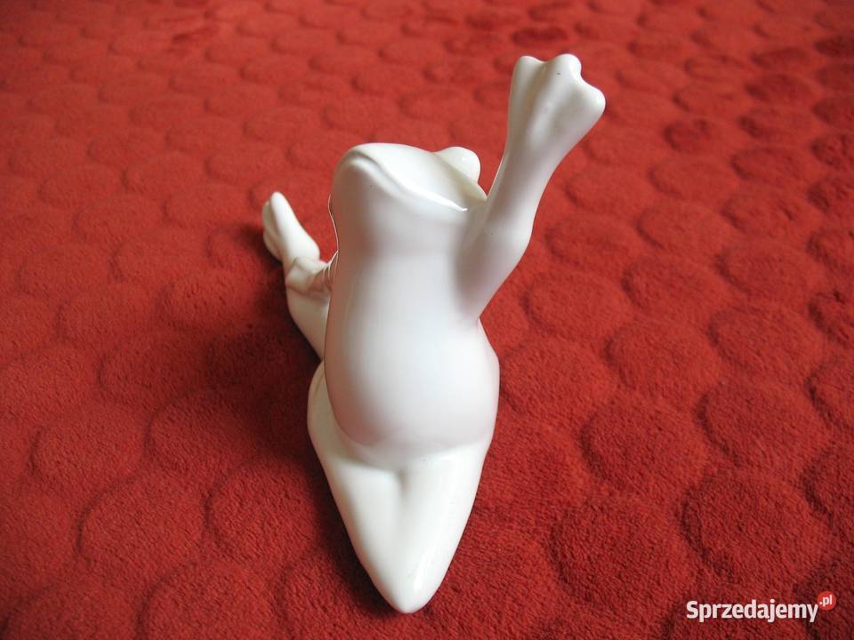 Żaba figurka dekoracyjna porcelana 11 x 17 x 5 Figurki i rzeźby