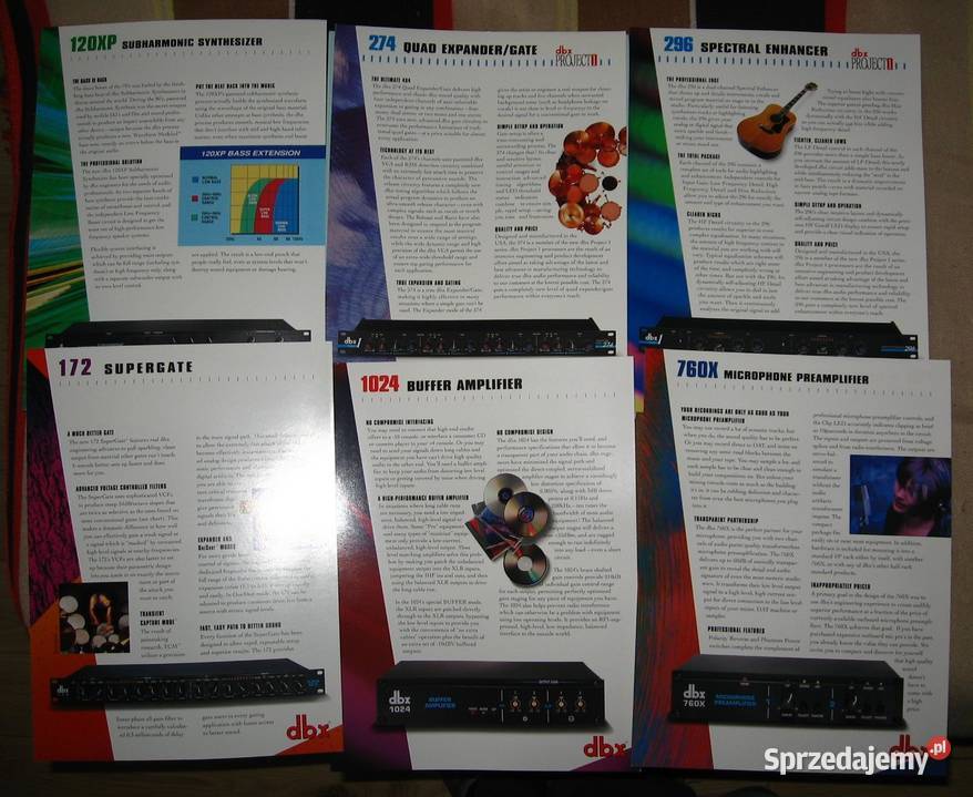 dbx brochures specification sheets lot broszury Kępice sprzedam