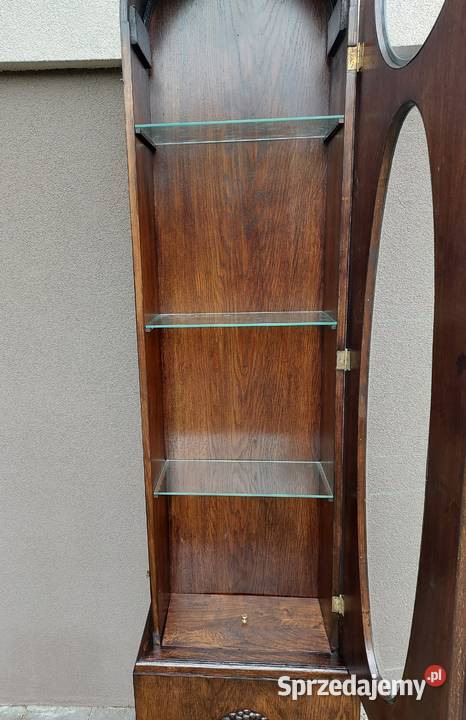 Stary słupek witryna szafka dąb ciemna