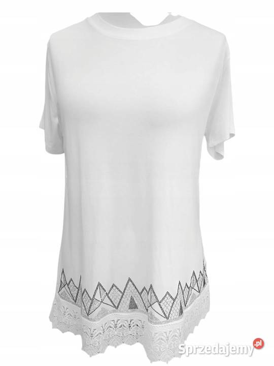 Bluzka Tshirt damski ozdobny dół cyrkonie Wieluń sprzedam