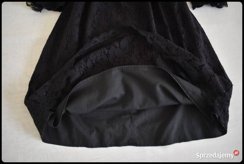 Sukienka mała czarna 40 L cała koronkowa z Płock