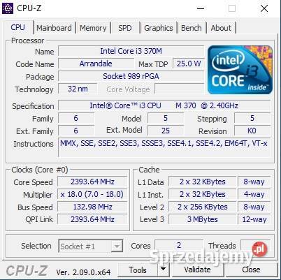 SONY VAIO VCPS13L9E 133 Intel Core i3 24GHz 8GB 250 Elbląg