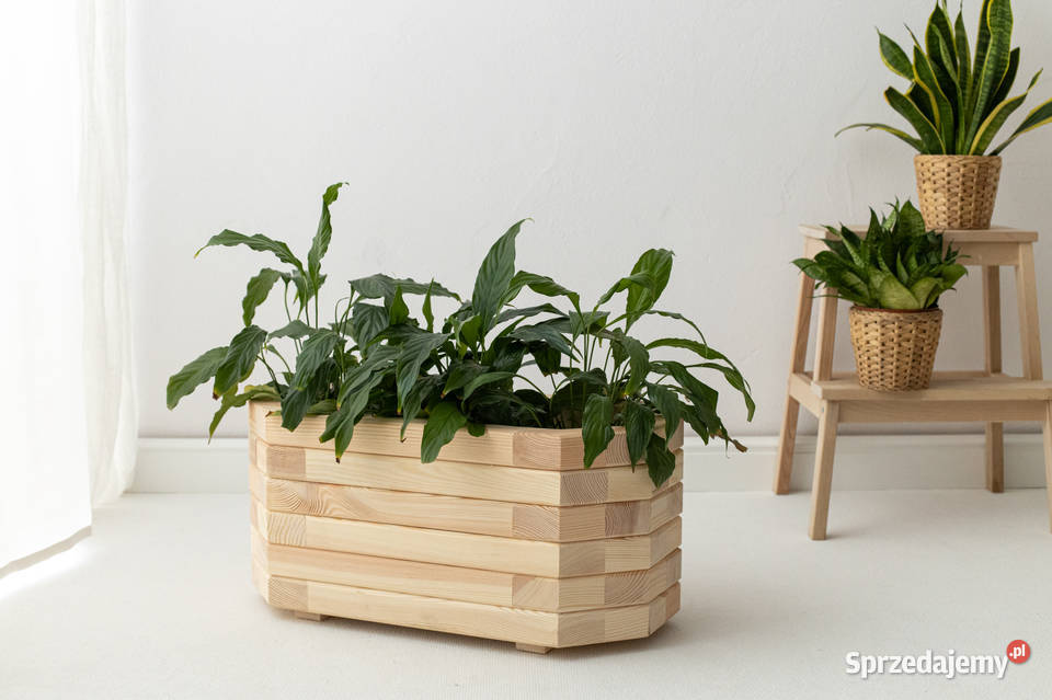 Donica drewniana prostokątna donica ogrodowa Kalety