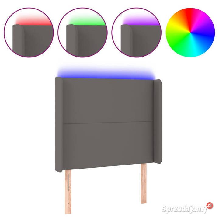 Zagłówek do łóżka z LED szary 93x16x118128 Warszawa sprzedam