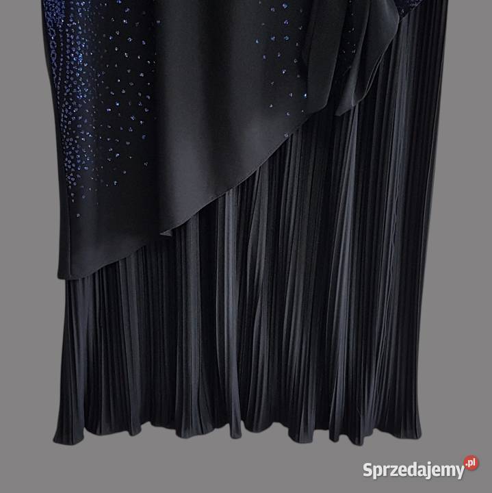 Damska długa elegancka sukienka plisowana czarna Chrzanów sprzedam