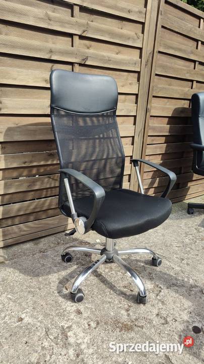 Czarne krzesło obrotowe oparcie siatka Dostępne Warszawa