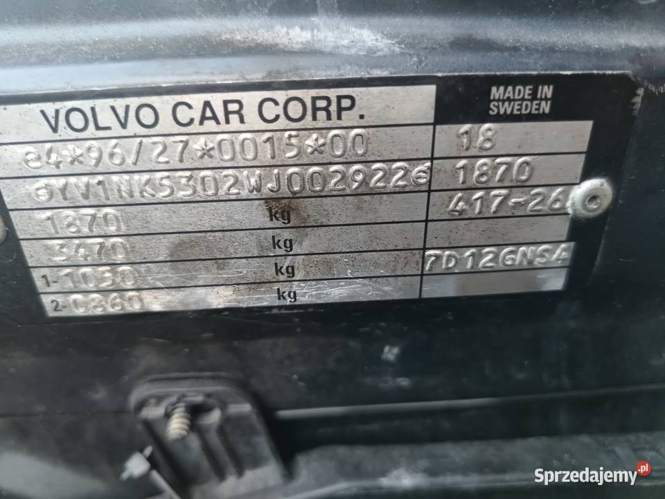 Klapa bagażnika Volvo c70 1998r osobowe Płock