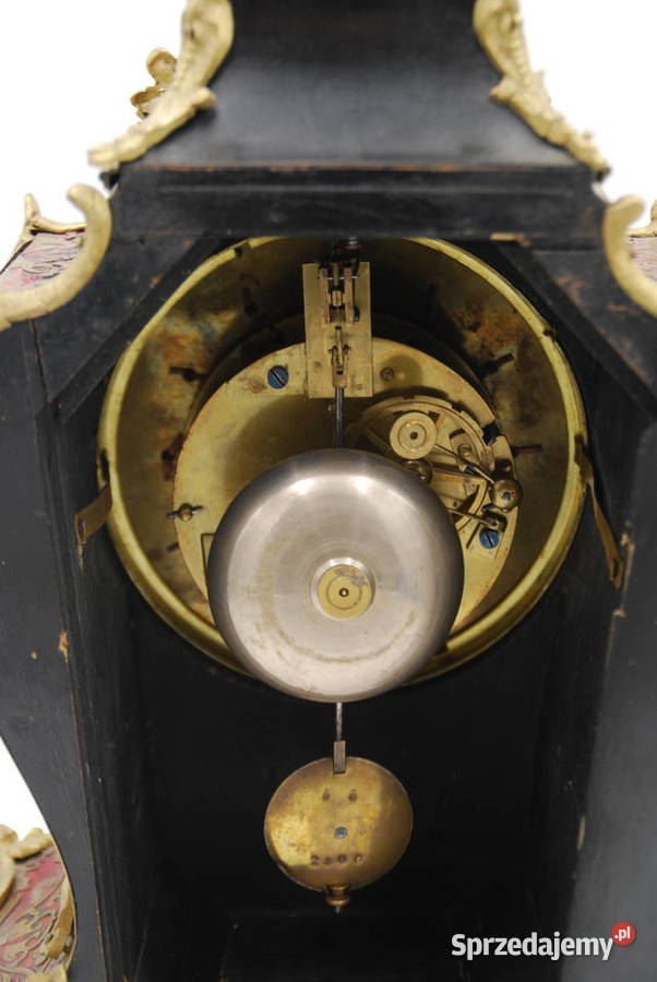 Piękny zegar kominkowy BOULLE XIX wiek
