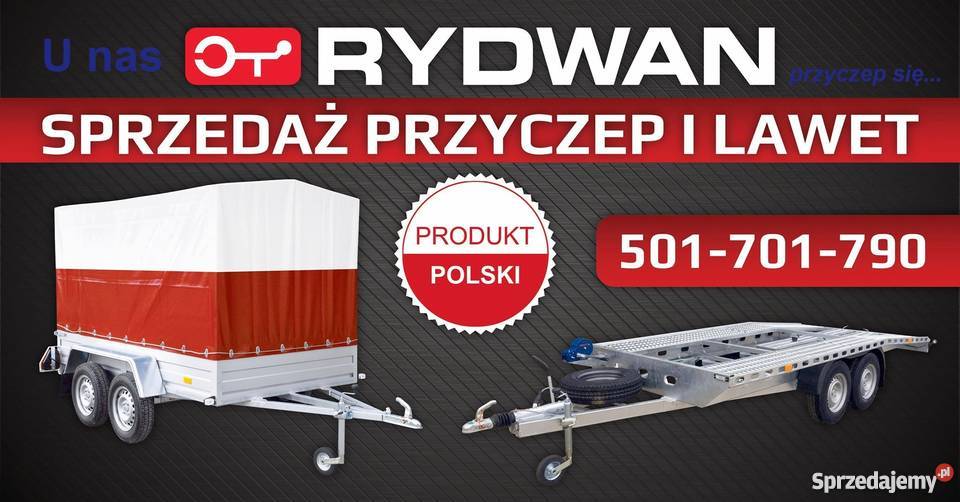 Przyczepa 2 oś B podpory otwierana uchwyty Kielce