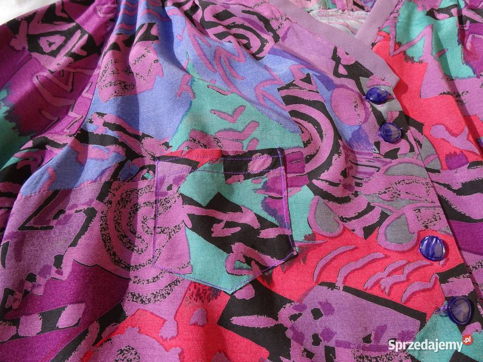 Wzorzysta Bluzka koszula vintage 46 48 Nowy Sącz