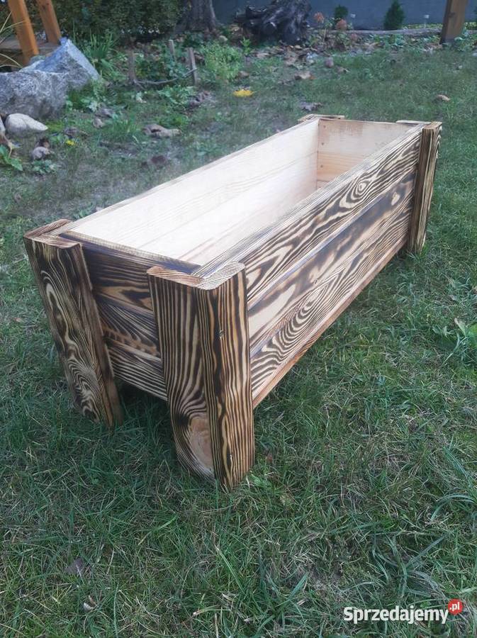 Donica drewniana 80x30x30 Przypalana Sarnaki