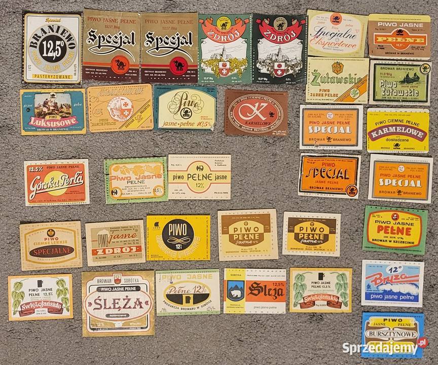 Etykiety piwne zestaw 569 etykiet polskie Ząbki