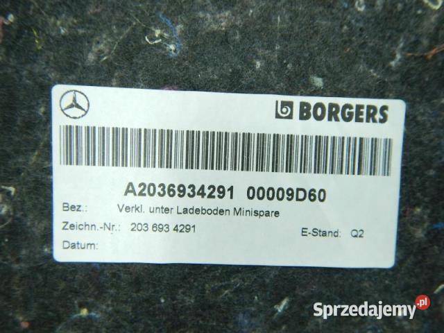 WKŁAD BAGAŻNIKA MERCEDES W203 ORYGINAŁ OEM NOWY