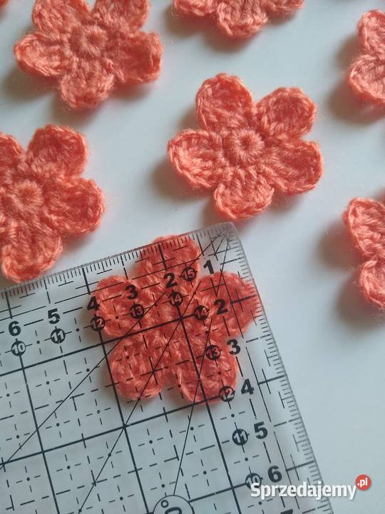 Aplikacje kwiaty kwiatki szydełkowe Handmade Gdańsk