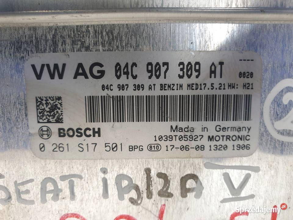 Seat Ibiza V 10 TSI STEROWNIK SILNIKA osobowe Janów