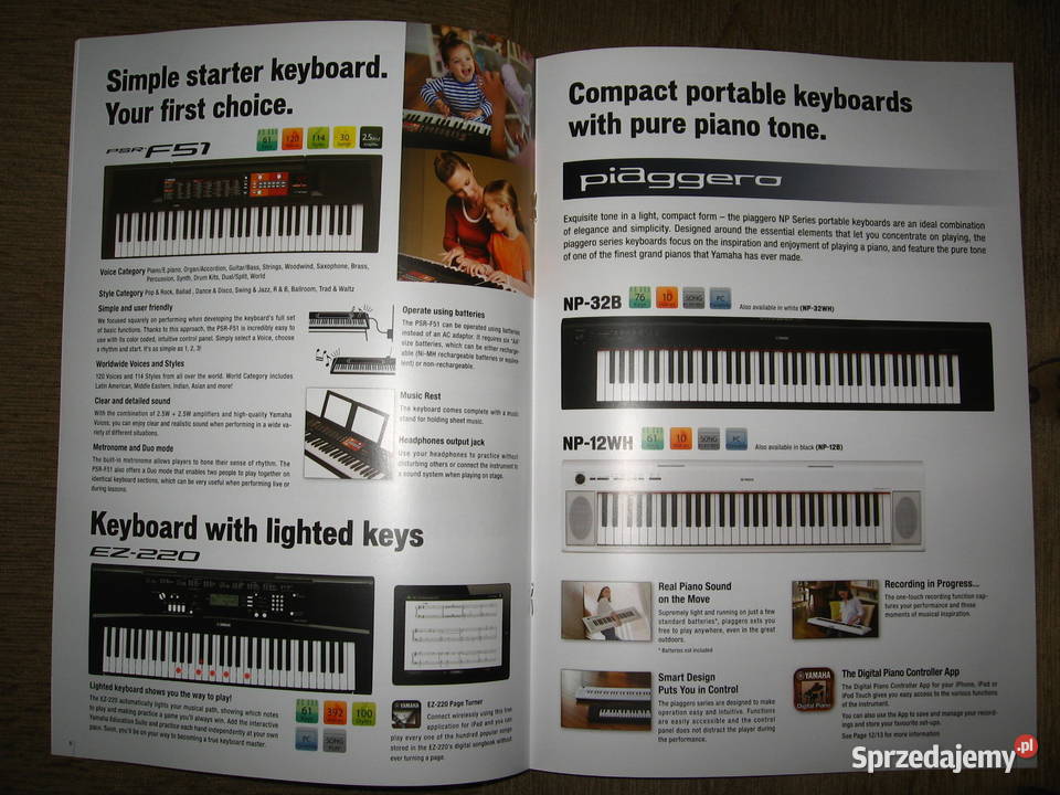 Yamaha Digital Keyboards 2018 catalog katalog Kępice sprzedam