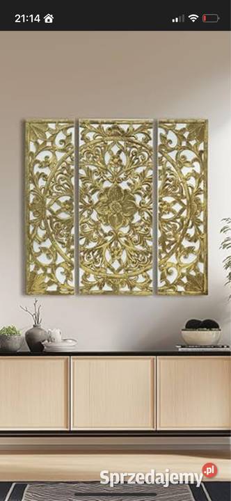 Dekoracja ścienna tryptyk kolor złoty małopolskie Olkusz sprzedam
