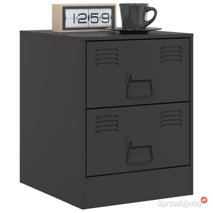 Szafki nocne 2 czarne 345x39x44 stal WM841620 Meble mazowieckie Warszawa