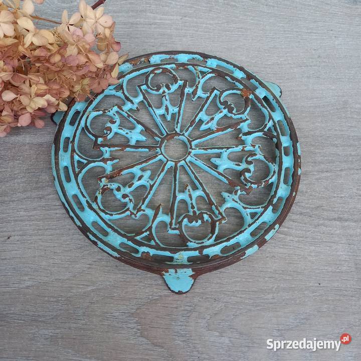 Stara żeliwna emaliowana podstawka kuchenna pod Pozostałe mazowieckie Warszawa