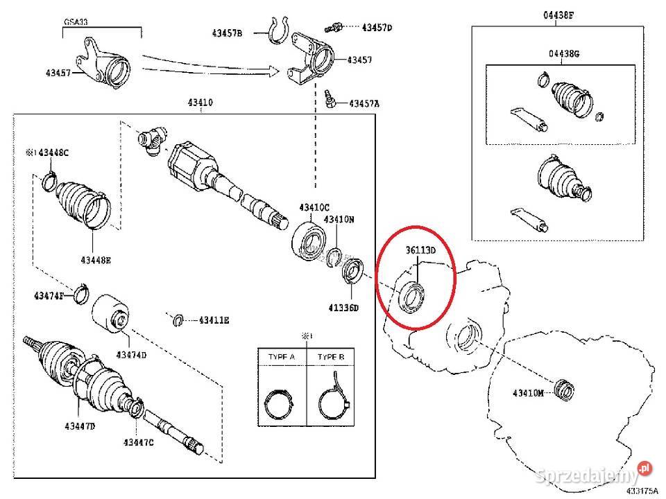 OE TOYOTA uszczelniacz półosi RH 9031135056 Warszawa sprzedam