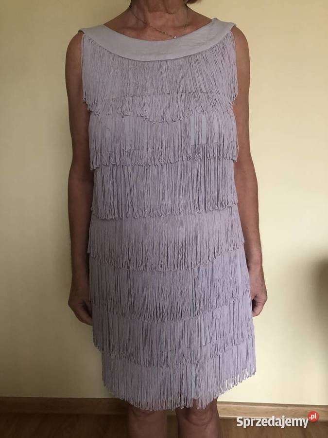 Sukienka na imprezy wieczorowa frędzle
