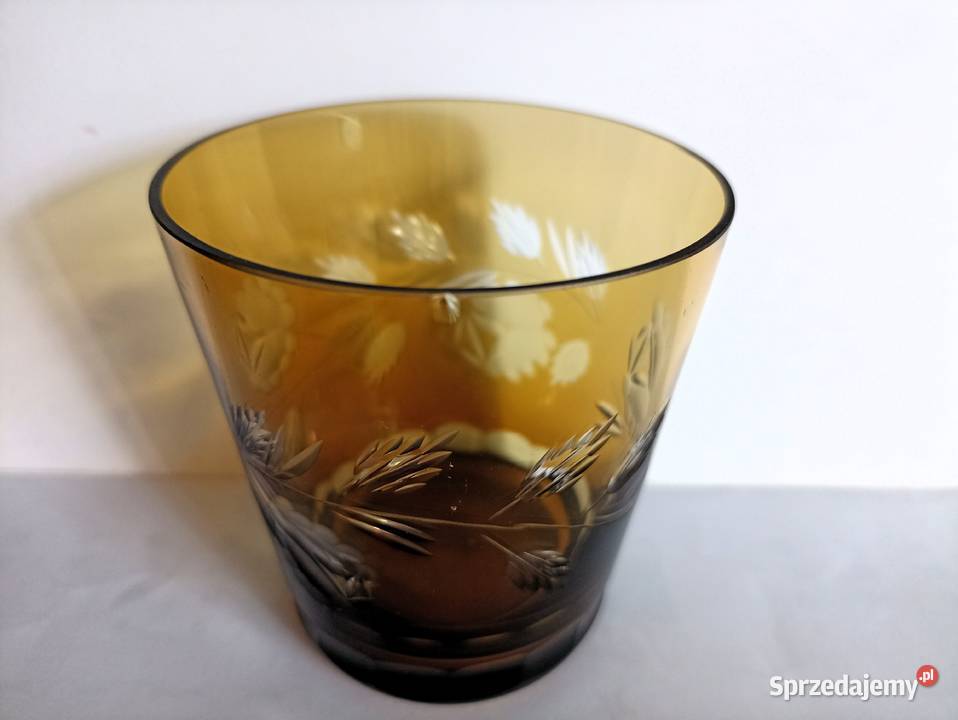 Szklanki kryształowe Hortensja PRL 6 sztuk Bełchatów