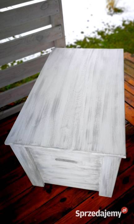 Skrzynia drewniana jako stolik kawowy ława 50cm Radków