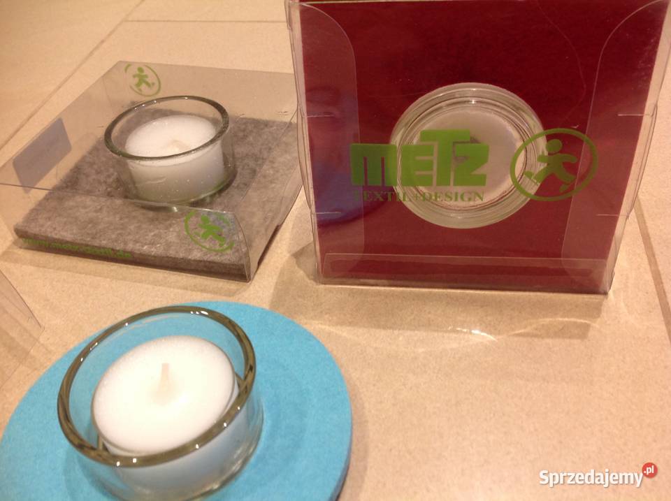 Świeczniki szklane METZ Textil 3 Filc wielokolorowy Dekoracje i ozdoby sprzedam