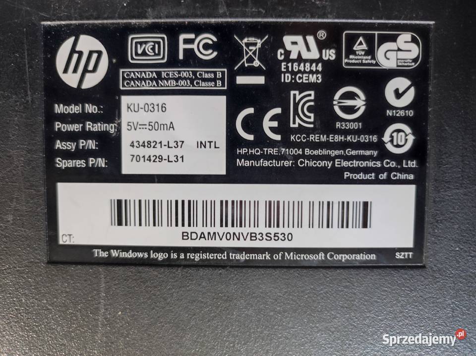 HewlettPackard HP klawiatura USB Kielce
