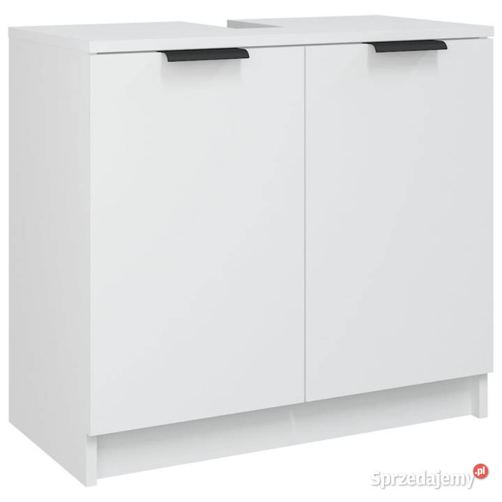 Zestaw 3 szafek łazienkowych biały materiał Warszawa