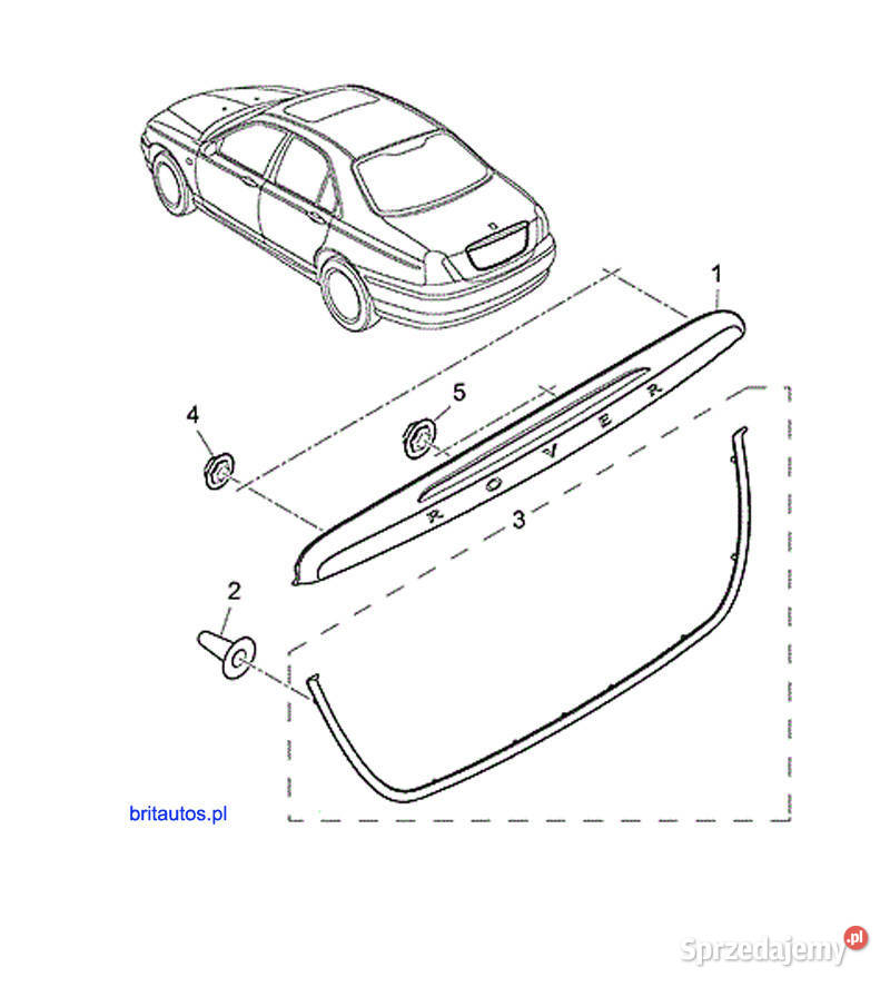 Rover 75 LISTWA CHROM KLAPY BAGAŻNIKA NOWA